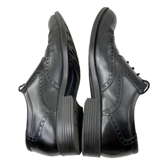 Ecco Men's Black Leather Brogue Wingtip Derby Dress Shoes Size EU 47/US 13 - Picture 3 of 8